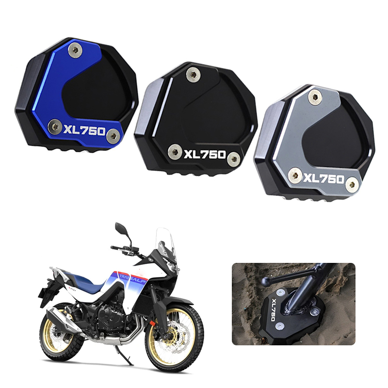XL750 NEW CNC Kickstand Foot Side Stand Extension Pad Support Plate Enlarge For Honda Transalp 750 Transalp750 XL 750 2023 2024