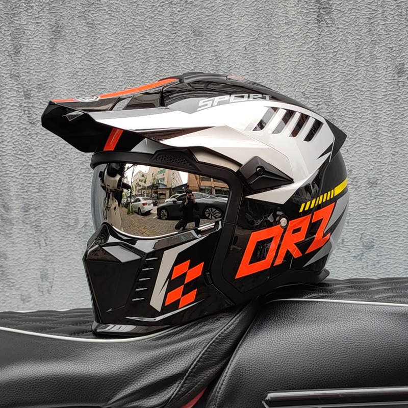 ORZ Street Fighter Motorcycle Helmet Detachable Combination Retro Helmet ECE DOT Certification Full face Cascos para moto