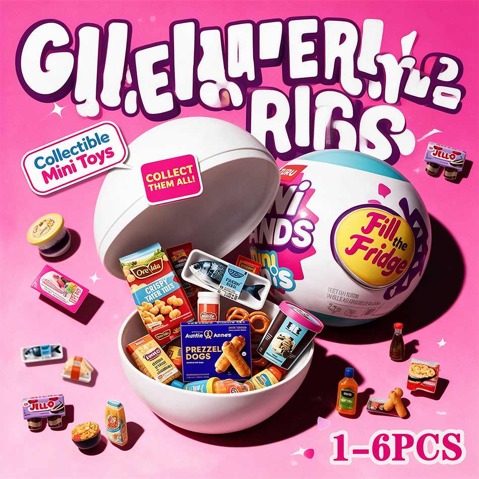 Mini Brands Capsule Toy Surprise Balls Blind Box Trinkets Food-Shaped Collectible Accessories 50+ Styles Random Gift Assortment