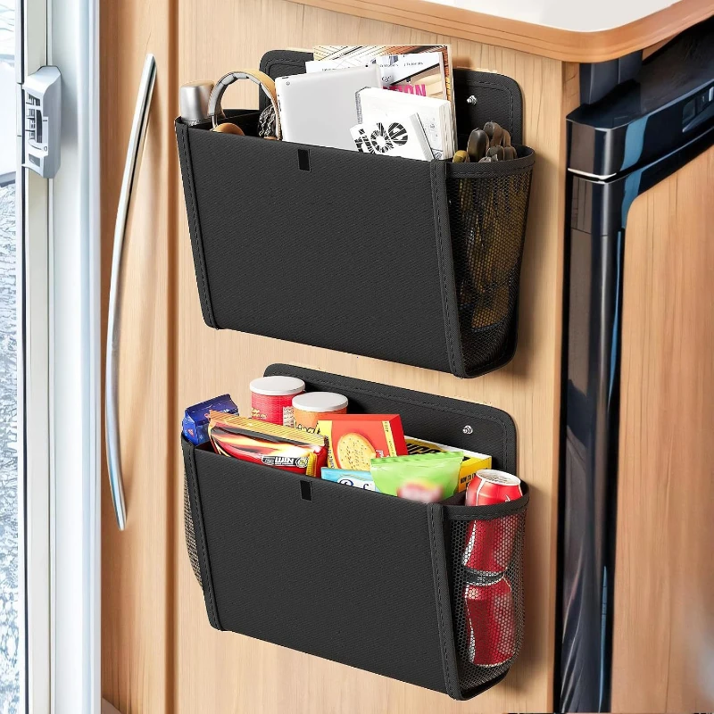 Wall Hanging Storage Organizer Wall Pocket Hanging Bag Adhesive Tape Wall Mounted Storage for RV Camper Kitchen