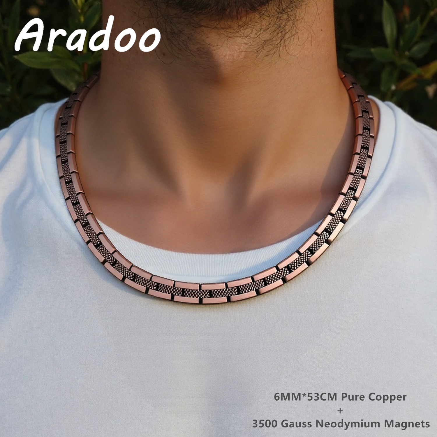 ARADOO Serpentine Luxury Pattern Pure Copper Necklace for Men Women Premium Collar Jewelry Gifts
