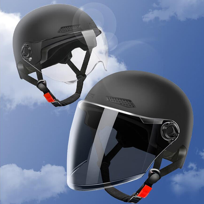 Adult's Half Helmet With Goggles for Motorbike & Bicycle- Cartoon Design, 3C Certified for Men and Women.