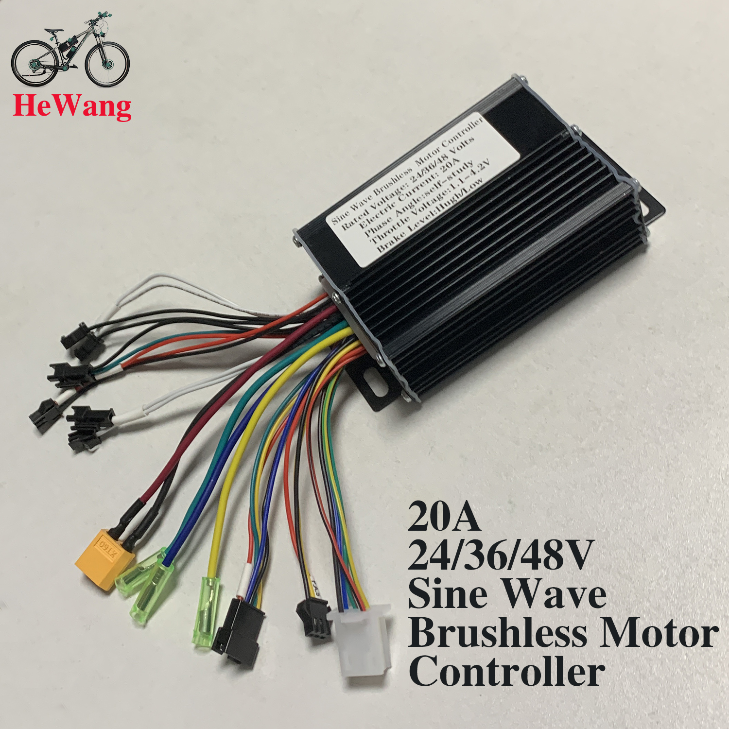 E-Bicycle 24V 36V 48V 20A 350W 500W Brushless Motor Sine Wave 3-Mode Controller for No. 2 Protocol LCD Display for E-Bike Scoote