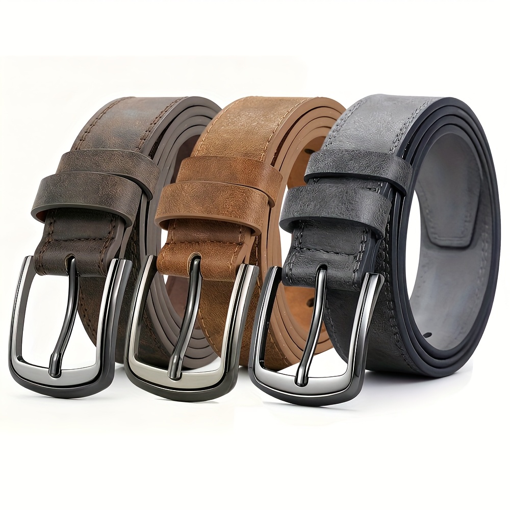 Men's Designer Casual Belt with Metal Needle Buckle - Fashion Luxury Belt, Versatile for Everyday & Formal Wear, For Ideal Gift