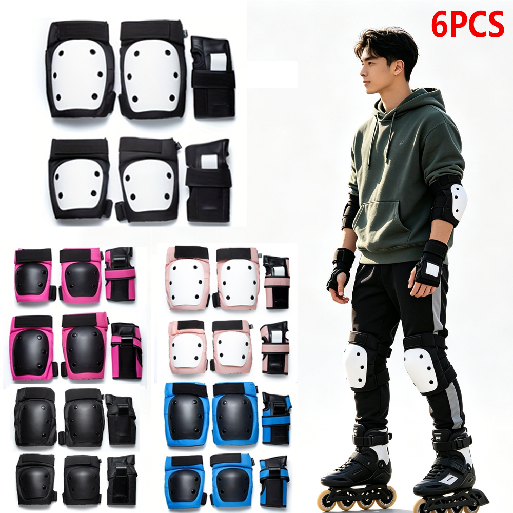 FVXVXV 6PCS Adult & Kids Knee Pads Elbow Pads and Wrist Guards for Inline Skating, Roller Skating, Skateboarding, Scootering