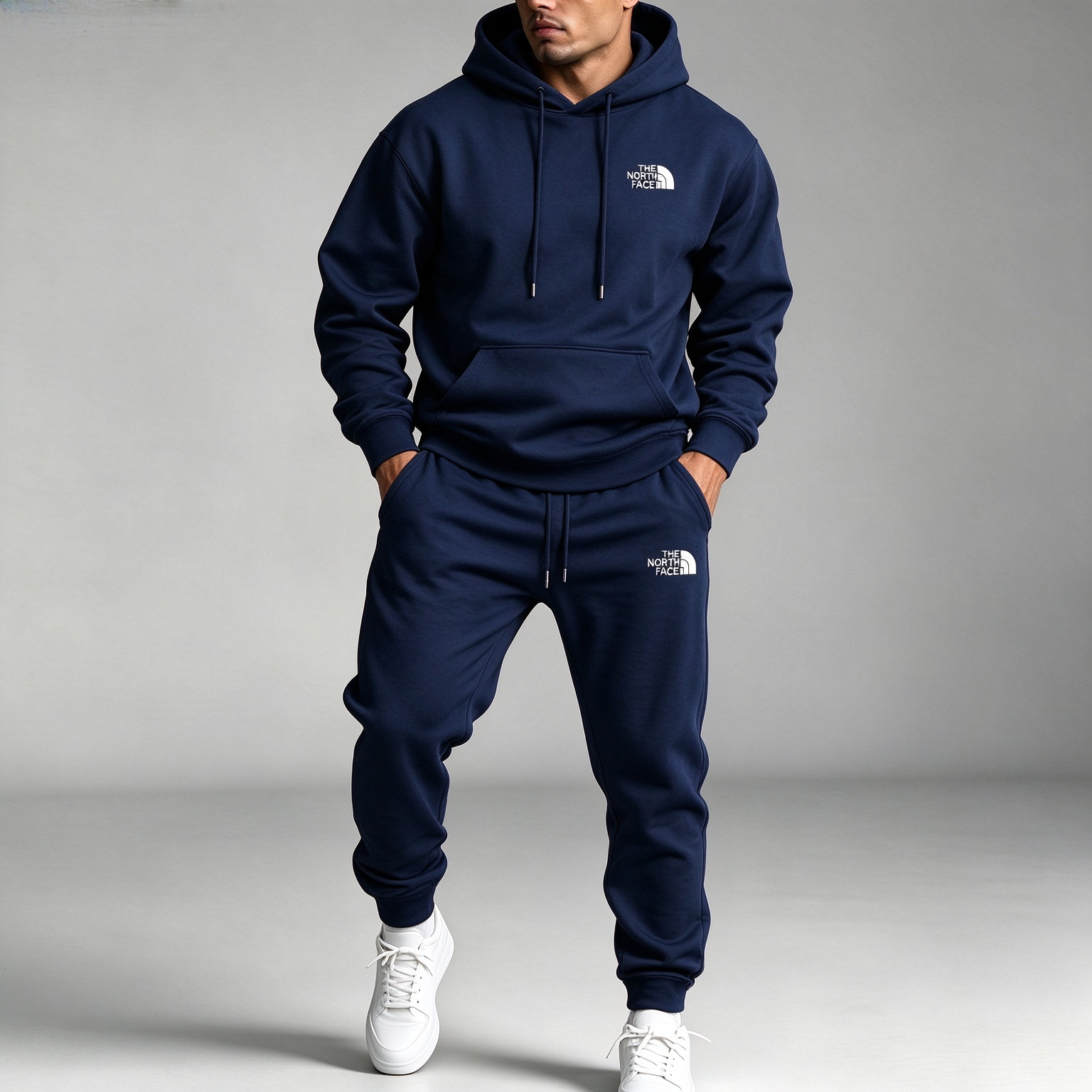 2027best-seling Men's Autumn and Winter Pattern Casual Two-Piece Set Hooded Sweatshirt and Pants Regular Fit Outdoor Sport Suit