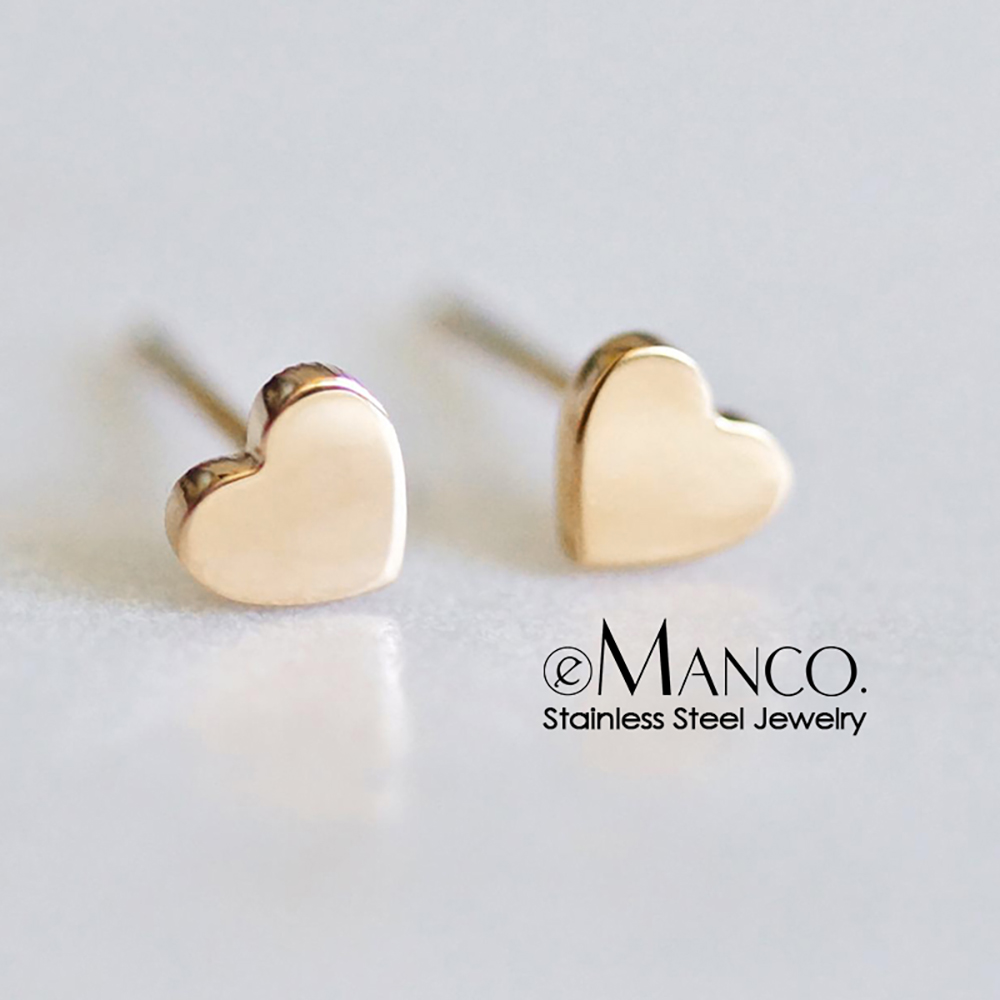e-Manco Delicate Love Earrings Simple Jewelry Metal Texture Stainless Steel Jewelry Valentine's Day Surprise Gift